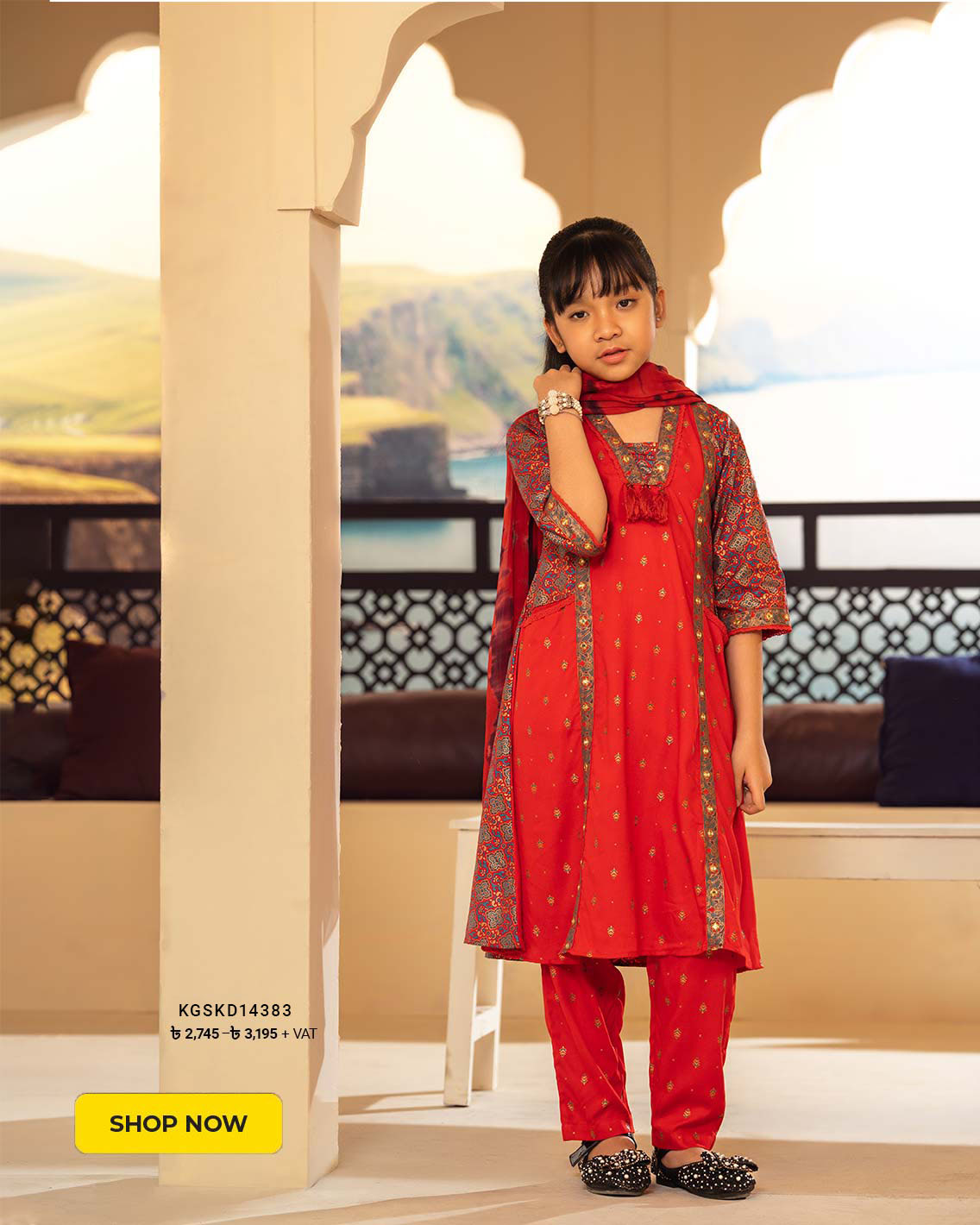 Red Viscose Salwar Kameez
