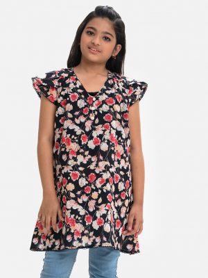 Black Cotton Kids Tunic