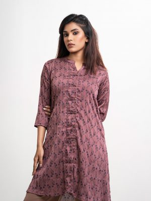 Mauve Georgette A-line Tunic