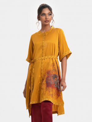 Mustard Yellow Crepe A-line Tunic