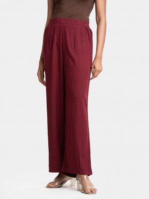 Maroon Viscose Comfort Palazzo