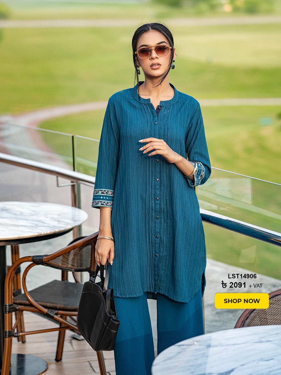 Blue Georgette Ladies' Shirt