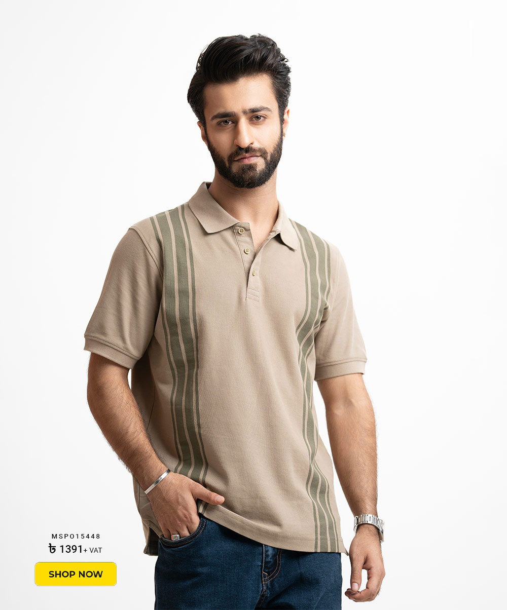 Green Cotton Pique Polo
