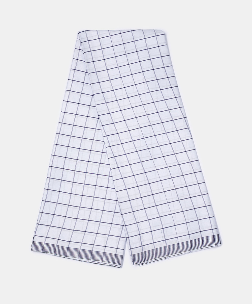 White Cotton Check Sarong/Lungi