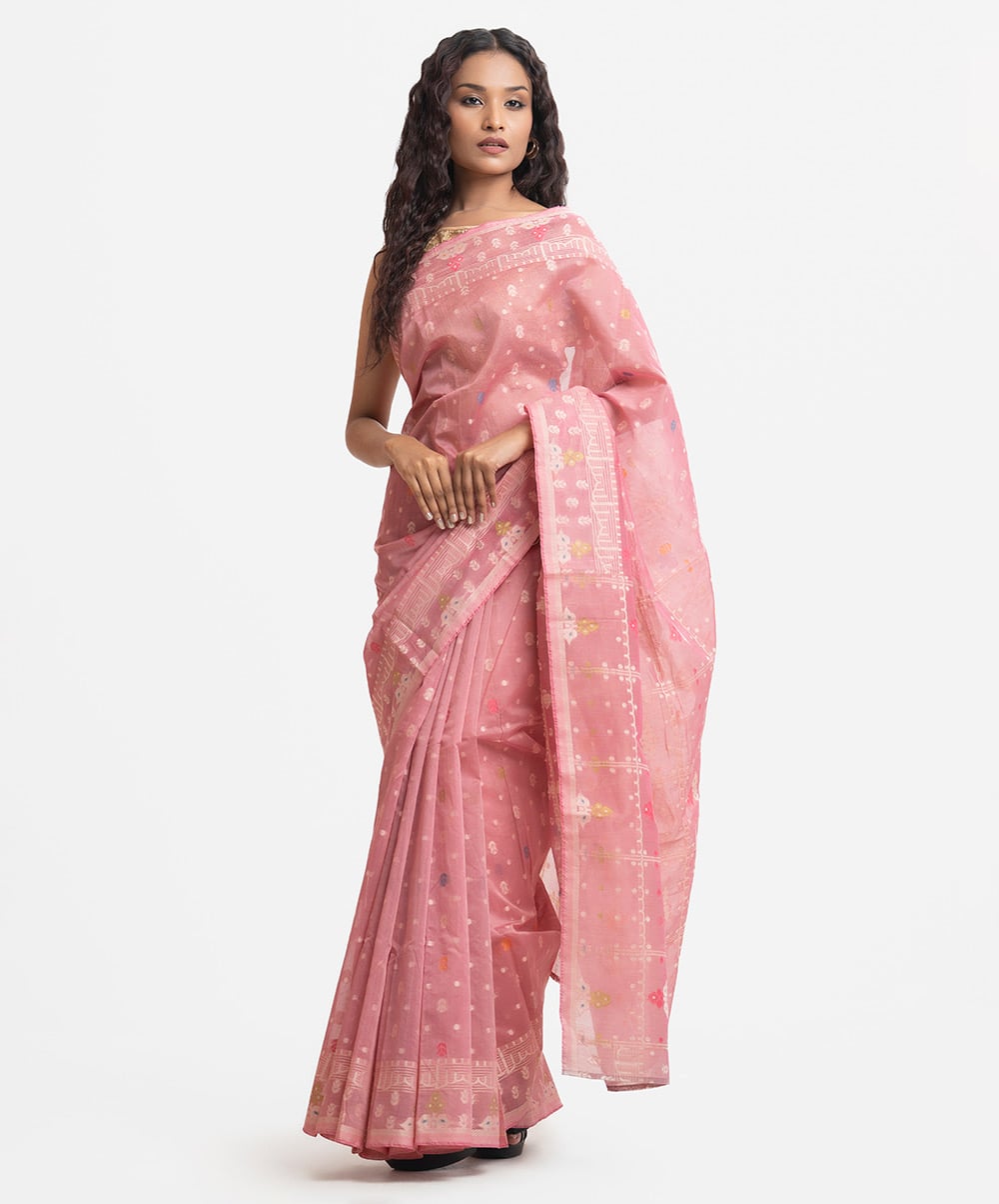 Soft Pink Half-silk Saree