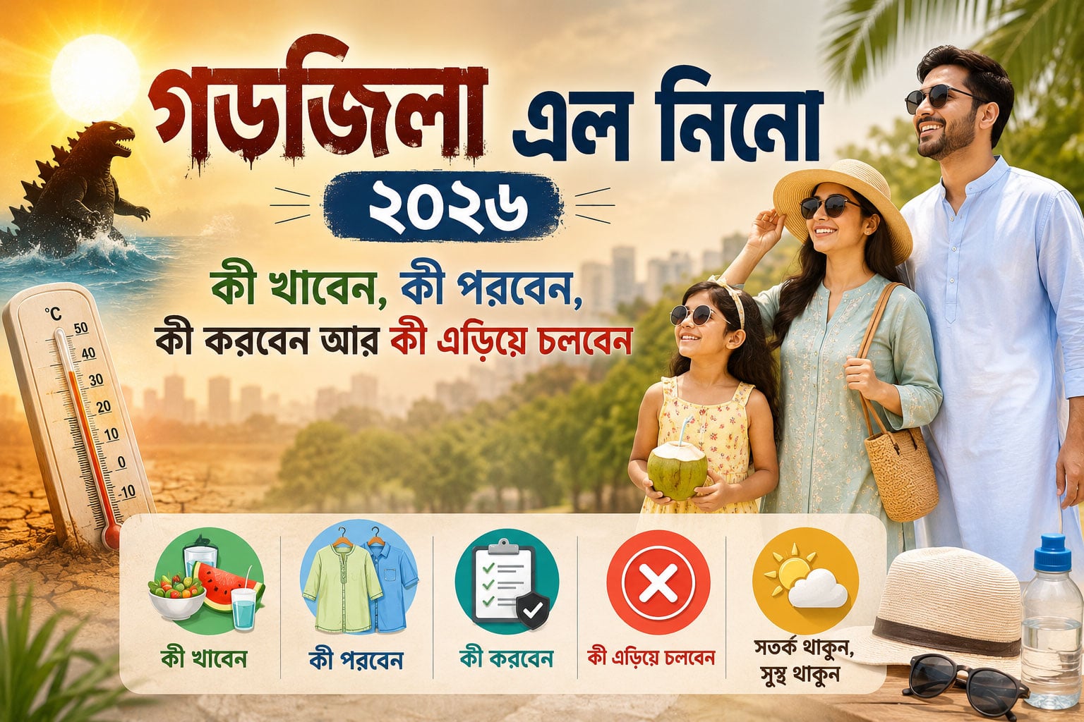 গডজিলা এল নিনো ২০২৬: কী খাবেন, কী পরবেন, কী করবেন আর কী এড়িয়ে চলবেন
