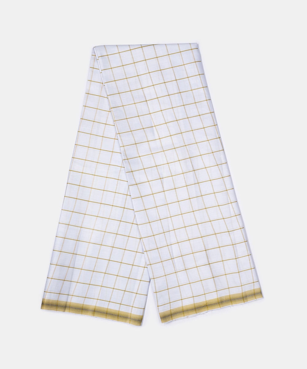 White Cotton Check Sarong/Lungi